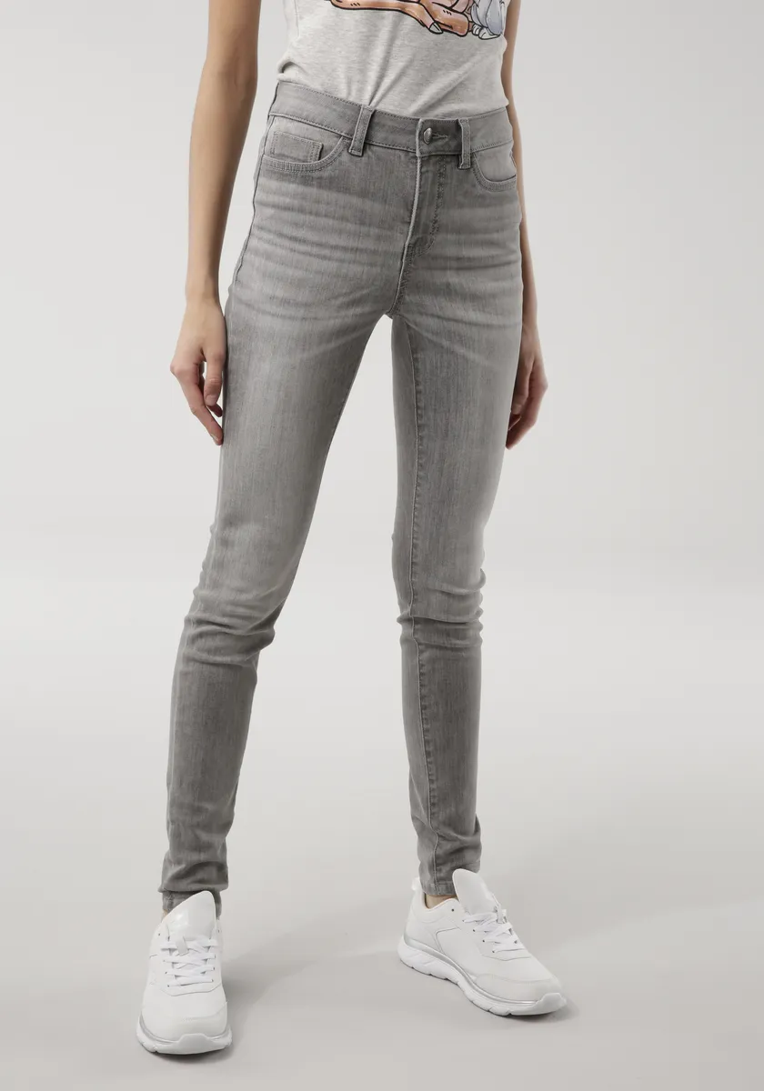 

Джинсы KangaROOS с 5 карманами "SUPER SKINNY HIGH RISE", с эффектом поношенности, серый