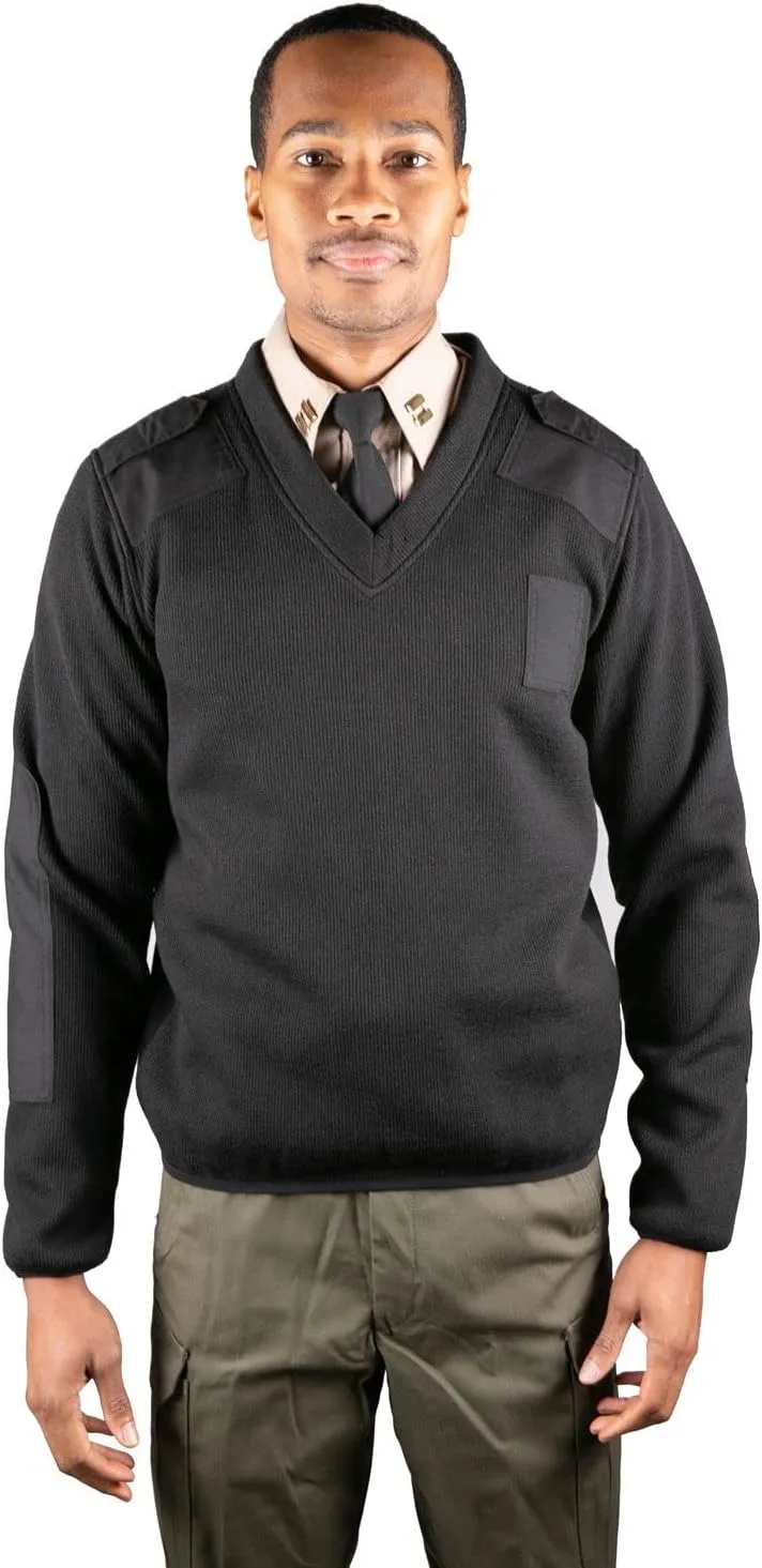 

RYNO GEAR Unisex V-Neck Fleece-Lined Commando Sweater