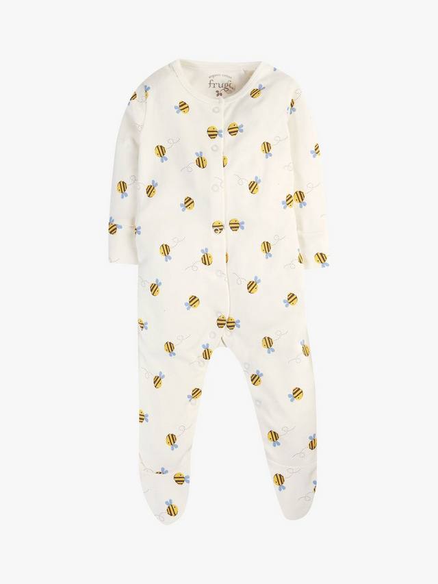 Подарочный набор детского боди buzzy bee из органического хлопка и нагрудника Frugi, белый/разноцветный — фото 2