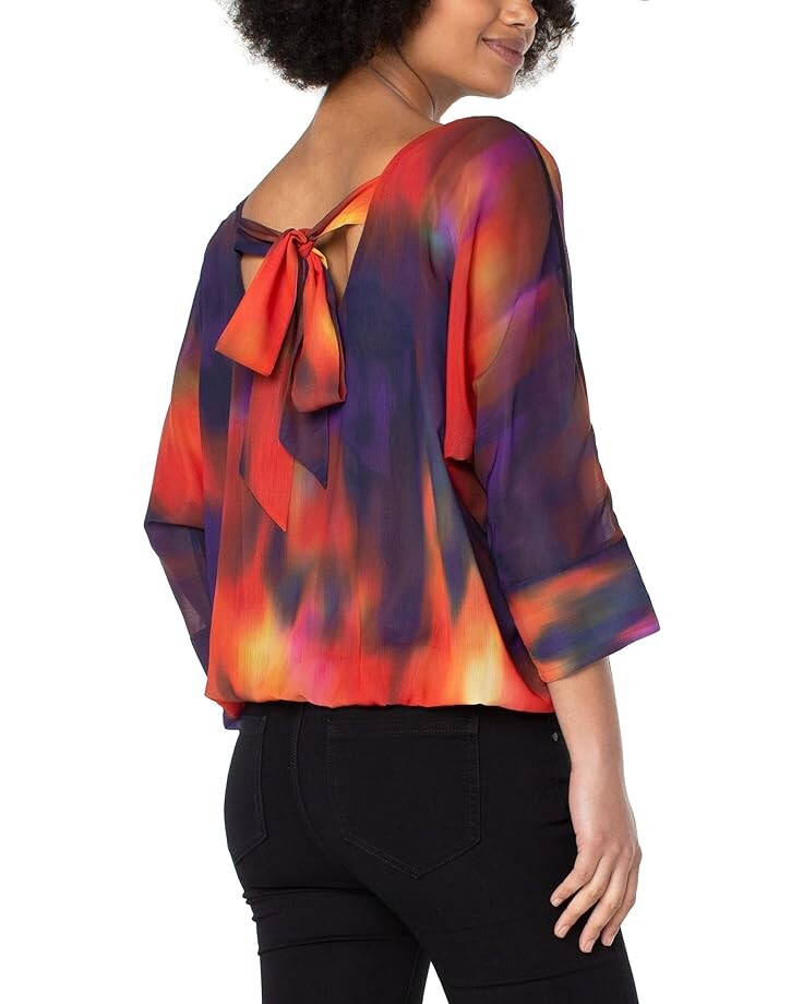 

Топ Liverpool Los Angeles Gathered Hem Dolman Tie-Back Top, цвет Northern Lights