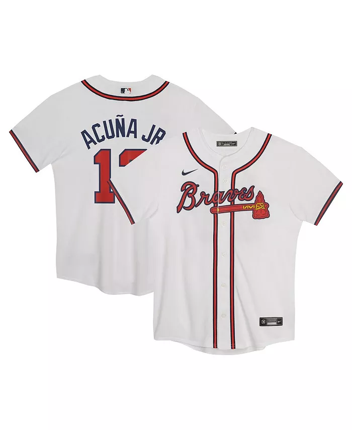 

Детская домашняя игровая футболка Atlanta Braves Preschool Ronald Acuna Jr. белого цвета Nike