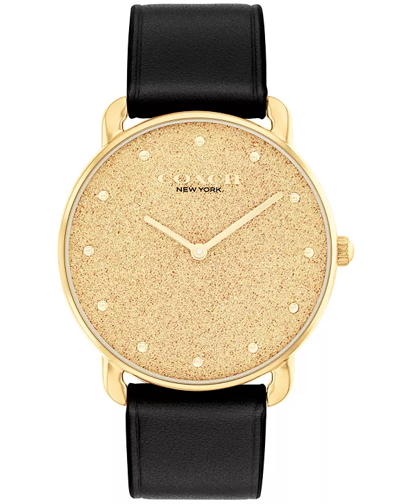

Женские часы Elliot с черным кожаным ремешком, 36 мм Coach, black