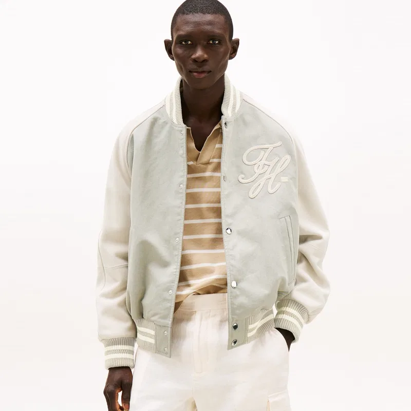 Куртка бейсбольная мужская Tommy Hilfiger, Khaki Multicolor RBT — фото 4