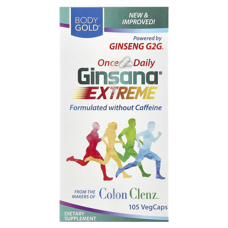 

BodyGold, Ginsana Extreme, 105 вегетарианских капсул