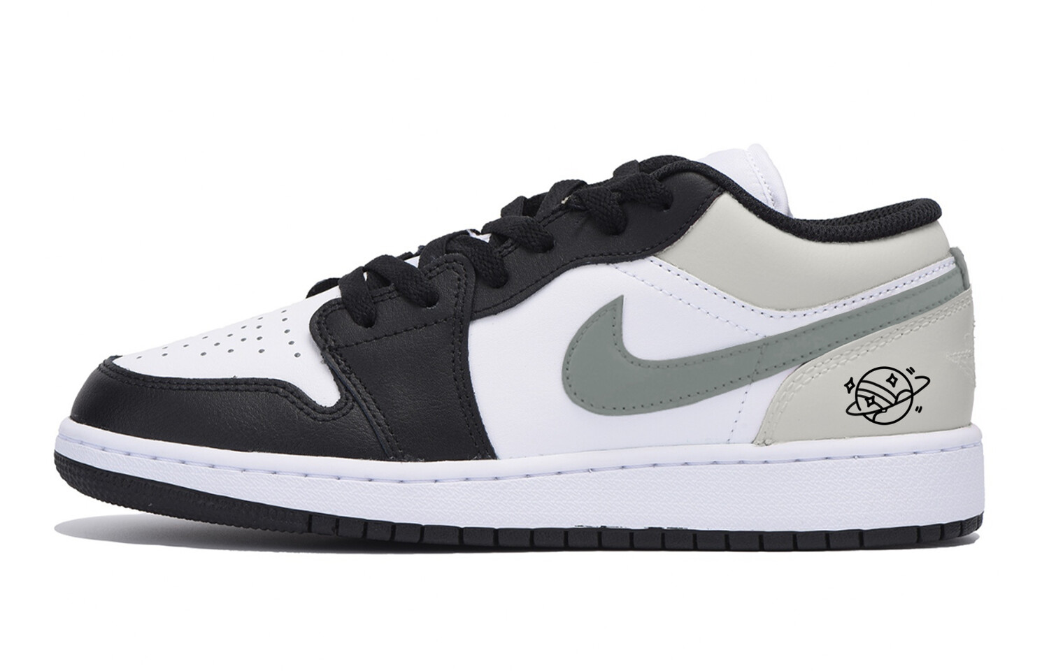 Кроссовки Air Jordan 1 Vintage Basketball Shoes Men Low-top Back/Brown, черный — фото 2