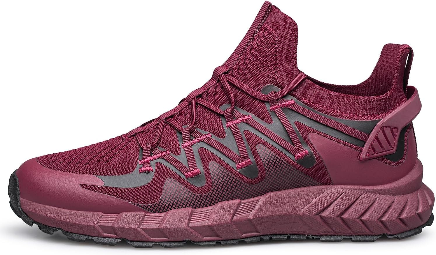 

Мужские кроссовки TIANYUQI для ходьбы, без шнурков, с ремешком, для бега и тенниса, для плоскостопия и подошвенного фасциита, спортивная обувь для тренировок, бордовый