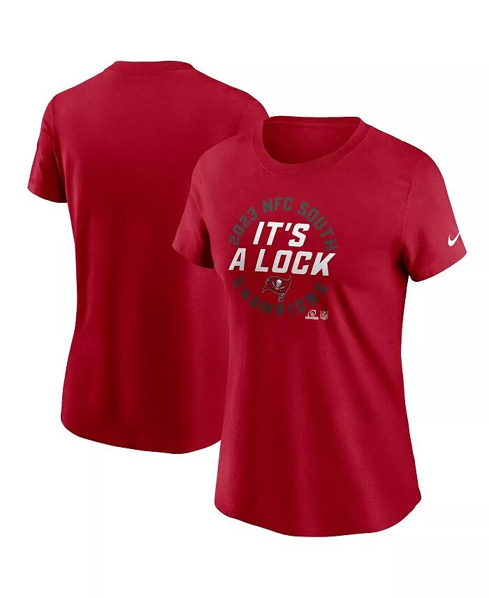 

Женская красная футболка Tampa Bay Buccaneers 2023 NFC South Division Champions Locker Room Trophy Collection Nike