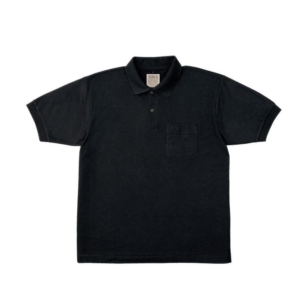 

Поло San-S SA10040 Kanoko с коротким рукавом, черное, размер S Sun-S