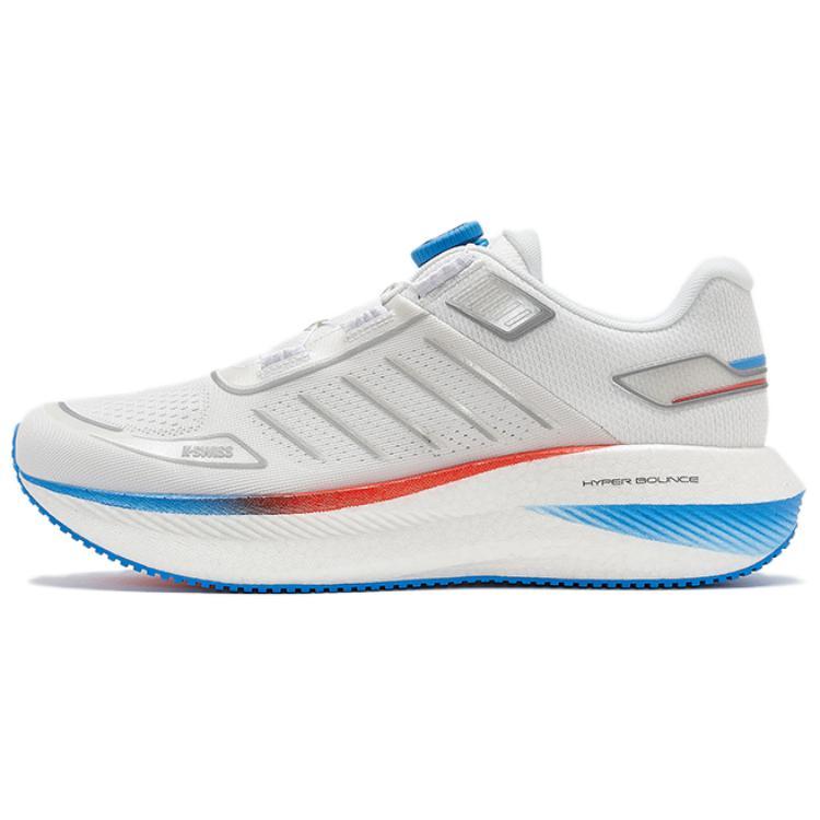 

K·SWISS KSWISS Shock Absorbers Амортизирующие нескользящие износостойкие дышащие низкие кроссовки для бега мужские - Уимблдон белый/Серебристый мечта/Сапфировый синий/Малиновый красный