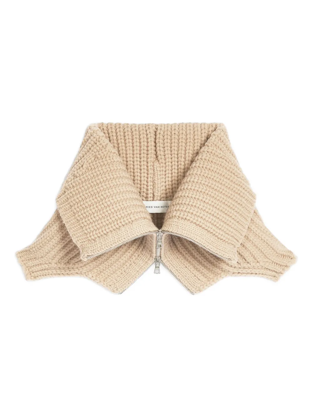 

Шерстяной воротник на молнии DRIES VAN NOTEN, нейтральный