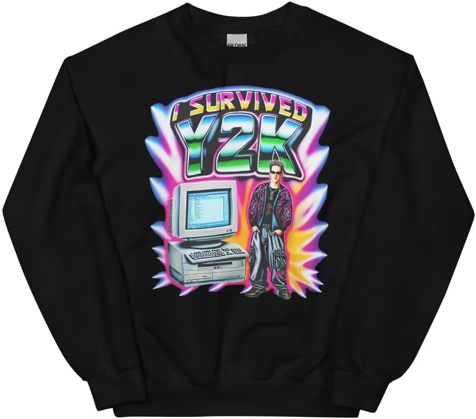 Толстовка I Survived Y2K Spotlights Guy