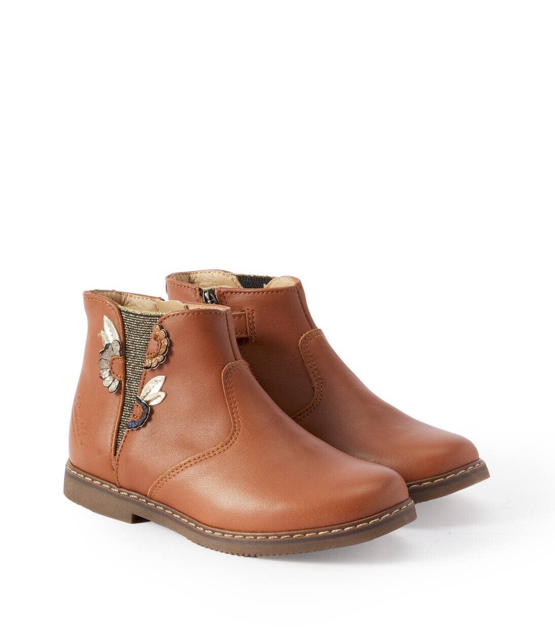 

Кожаные ботильоны City Daisy Pom D'Api, цвет nappa dk camel