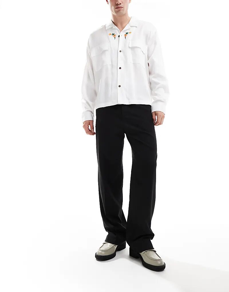 

Элегантные широкие брюки черного цвета ASOS DESIGN