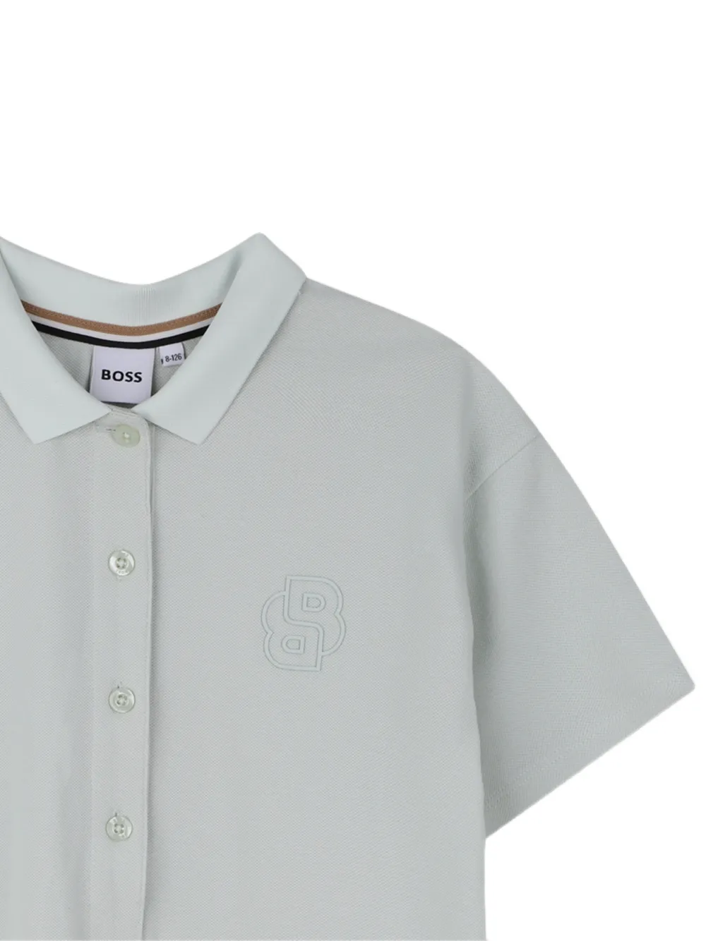 Платье с короткими рукавами и вышитым логотипом Boss Kidswear, серый — фото 3