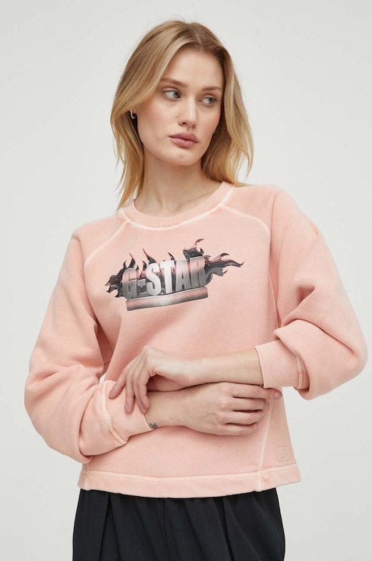 

Хлопковая толстовка G-Star, розовый