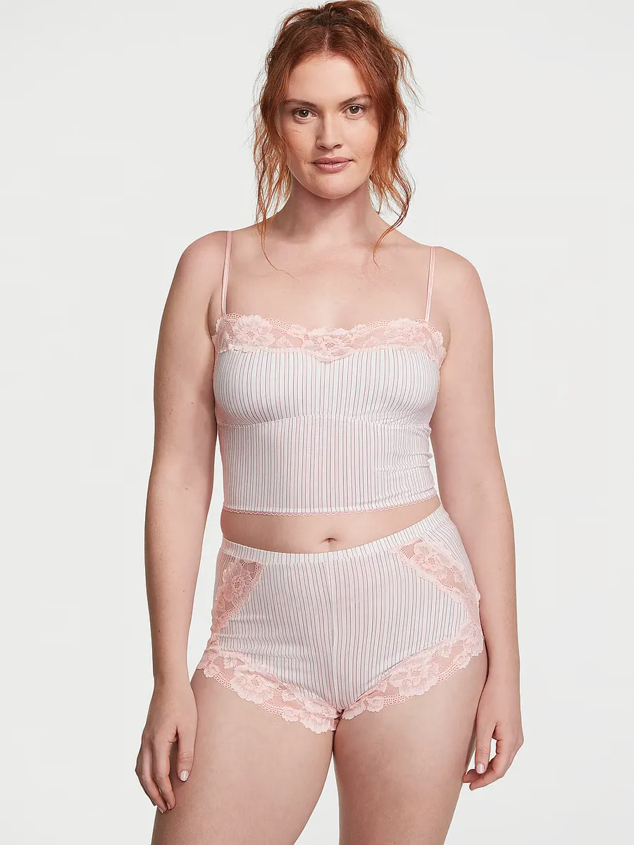 

Комплект майки с прямым вырезом из модала и кружевной отделкой Victoria'S Secret, розовый