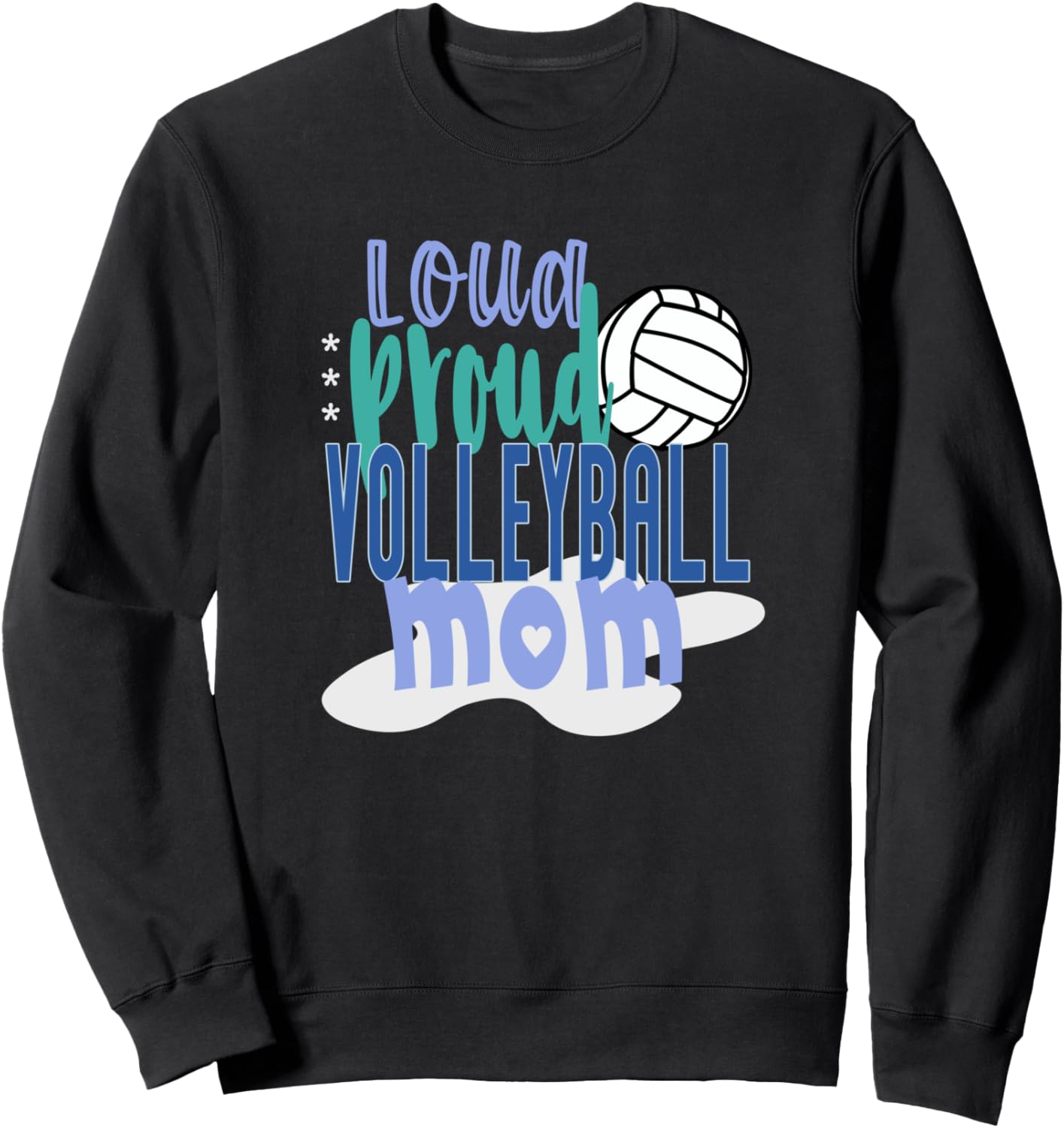 

Толстовка с надписью «Громкая гордость за волейбол» Volleyball Mom Merch, черный