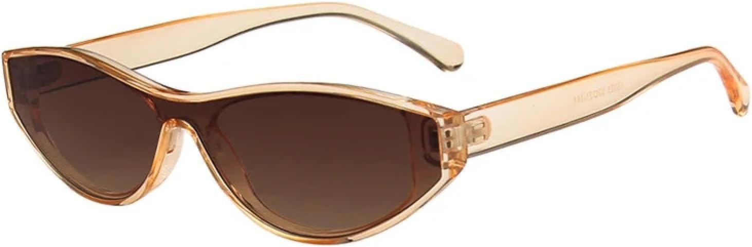 

Солнцезащитные очки с защитой от УФ-излучения UV400 | Маленькие цельные очки «кошачий глаз» | Для женщин и мужчин, для занятий спортом на открытом воздухе и вождения DSVIGF, Brown-brown