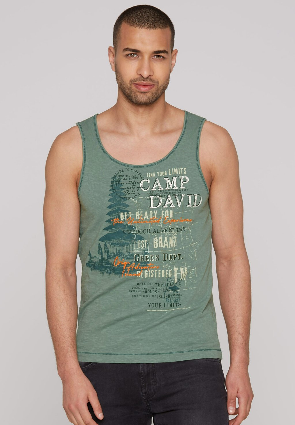 

Майка MUSKEL MIT PRINT Camp David, темно-зеленый