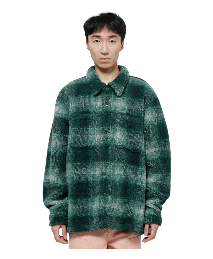 

Рубашка из полиэстера в клетку из шерпы Stüssy, зеленый