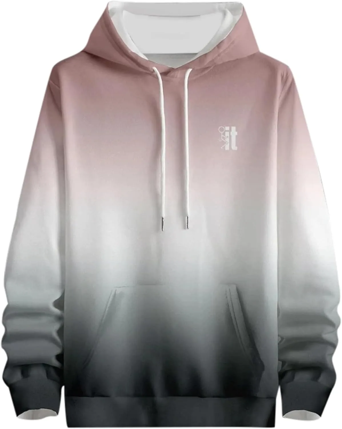 

Мужской оверсайз худи с неоновым розовым принтом