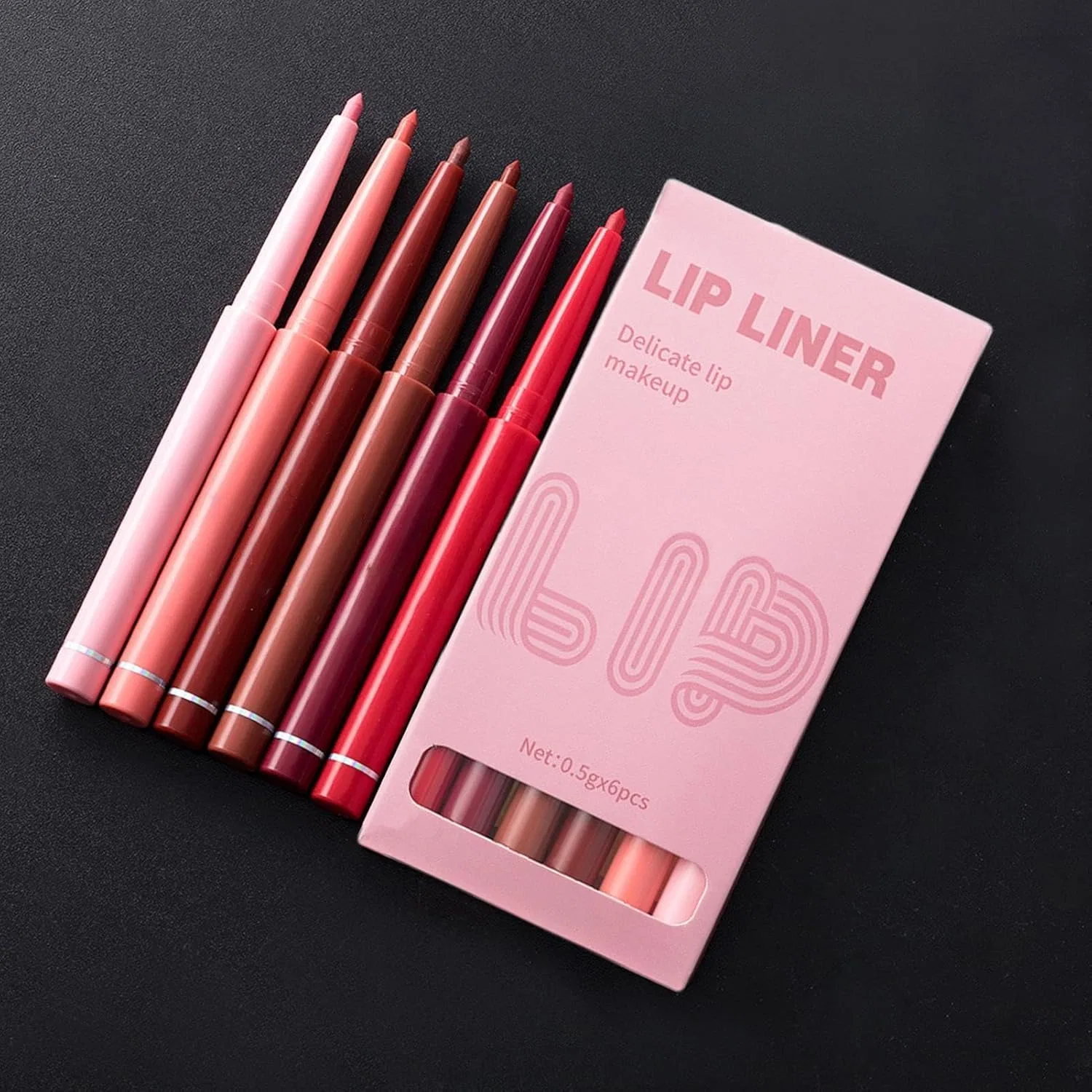 Набор карандашей для губ 6 шт., стойкие 24 часа, водостойкие, Makeup Revolution, nude — фото 2