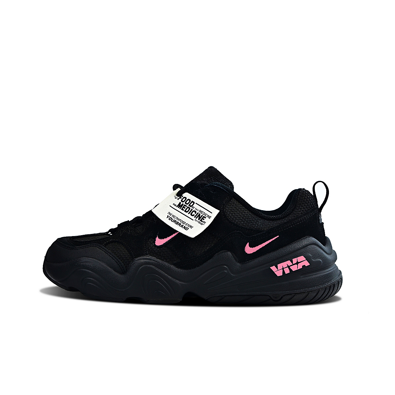 

Nike Тех Хера устойчивые к истиранию низкие кеды унисекс черно-розовые, цвет Black Pink
