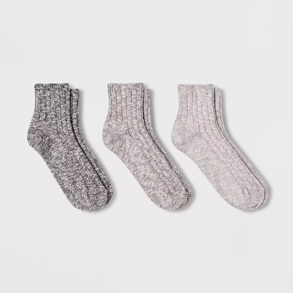

Женские носки Slub 3pk Ankle Socks Universal Thread, цвет Black/Gray