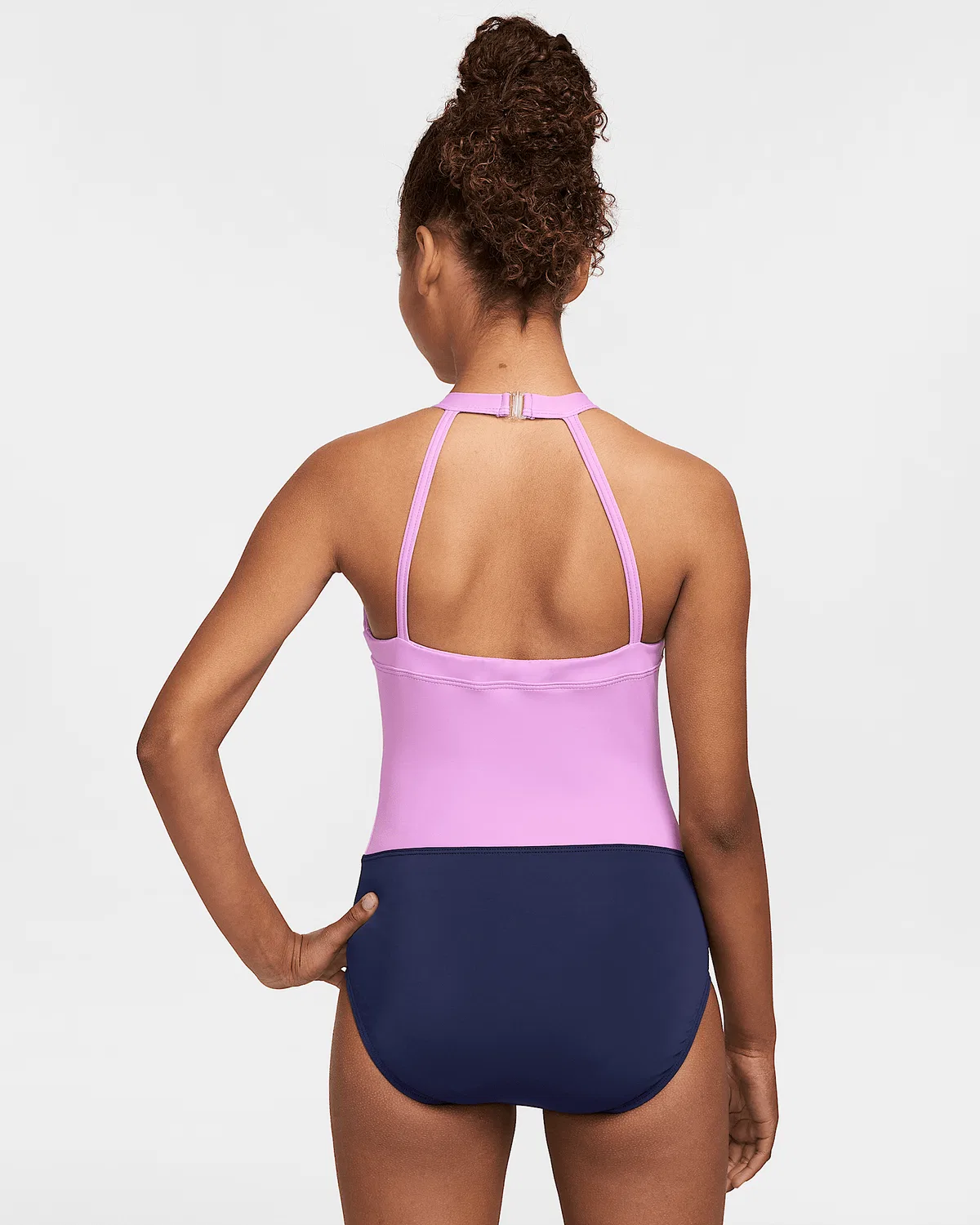 Женский гимнастический купальник Nike с завязками на шее, Lavender — фото 2