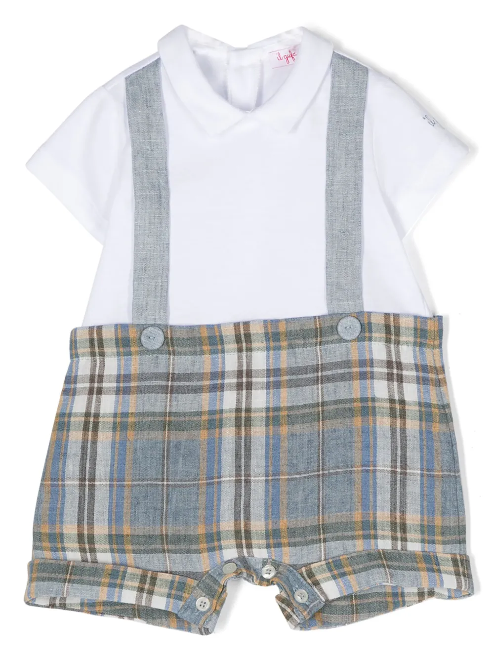 

Ромпер в клетку Il Gufo, белый