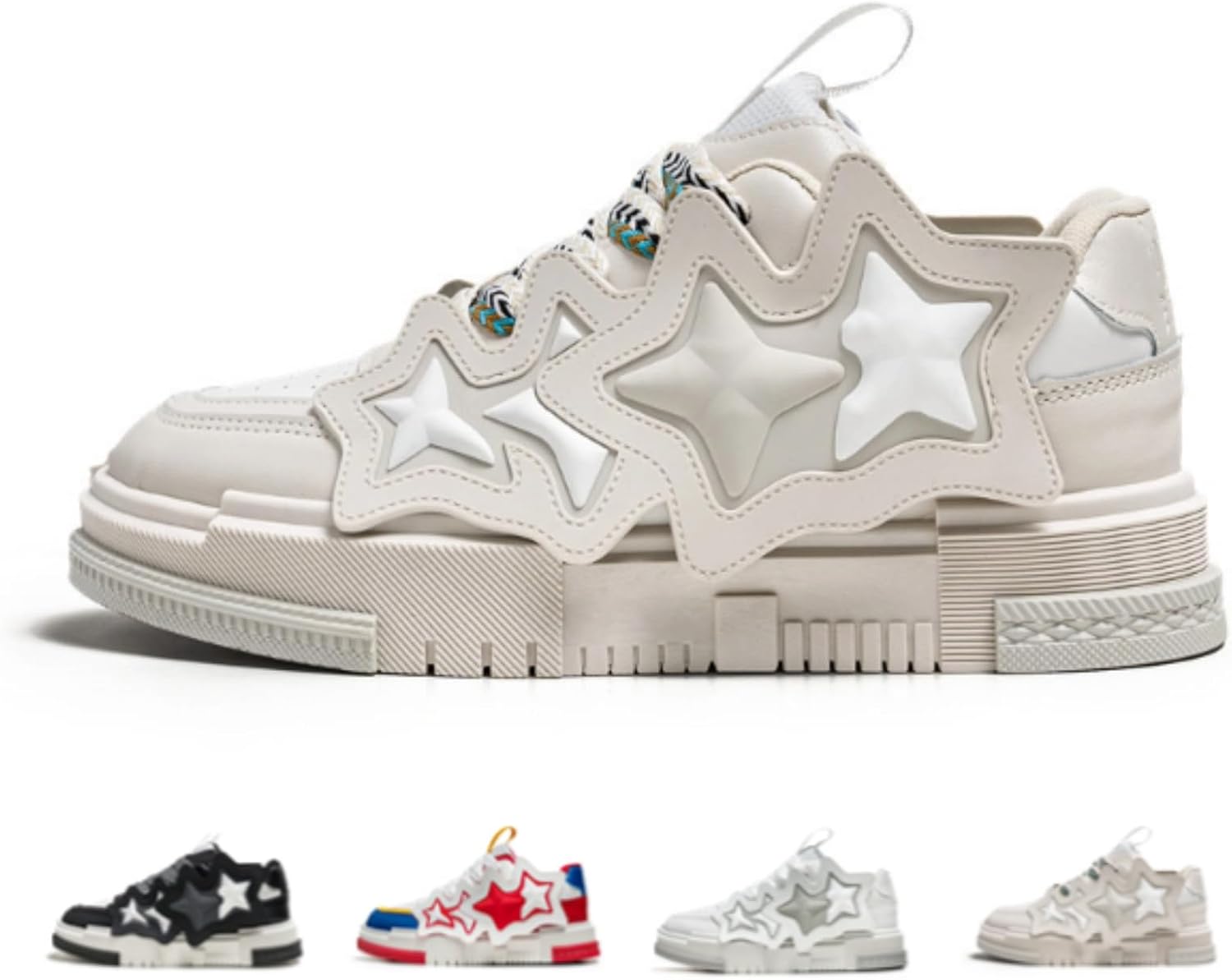 

Кроссовки Star Chunky для женщин и мужчин, модные повседневные эстетичные скейт-шуз, платформенные кроссовки Acaritouch, слоновая кость