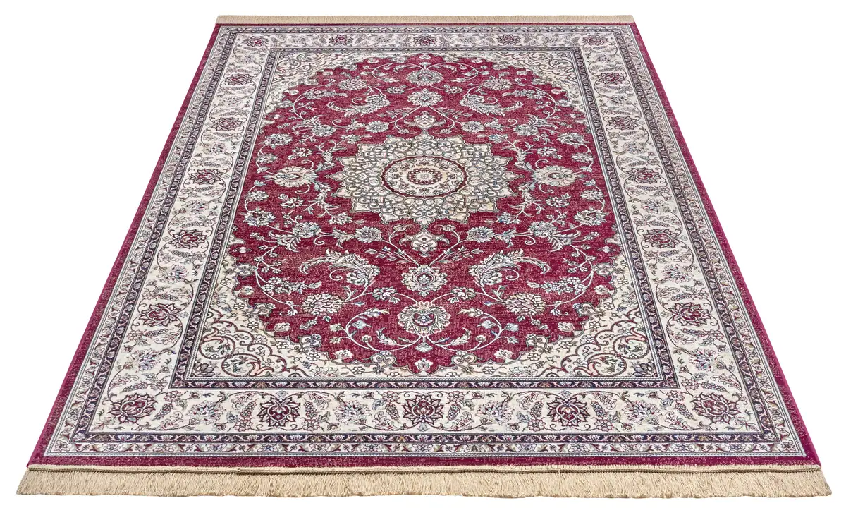 

Ковер freundin Home Collection "Almas", прямоугольный, восточный дизайн, винтажный вид, бахрома, простой в уходе, прочный 160х230 см, красный