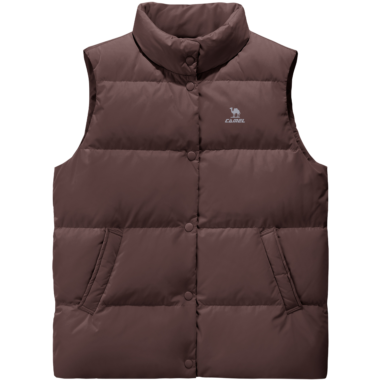 

Пуховик женский с воротником стойкой утепленный CAMEL, french коричневый