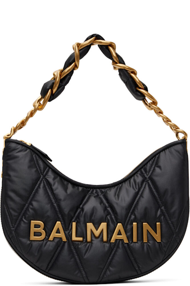 

Черная мягкая сумка Moon Bag 1945 года Balmain