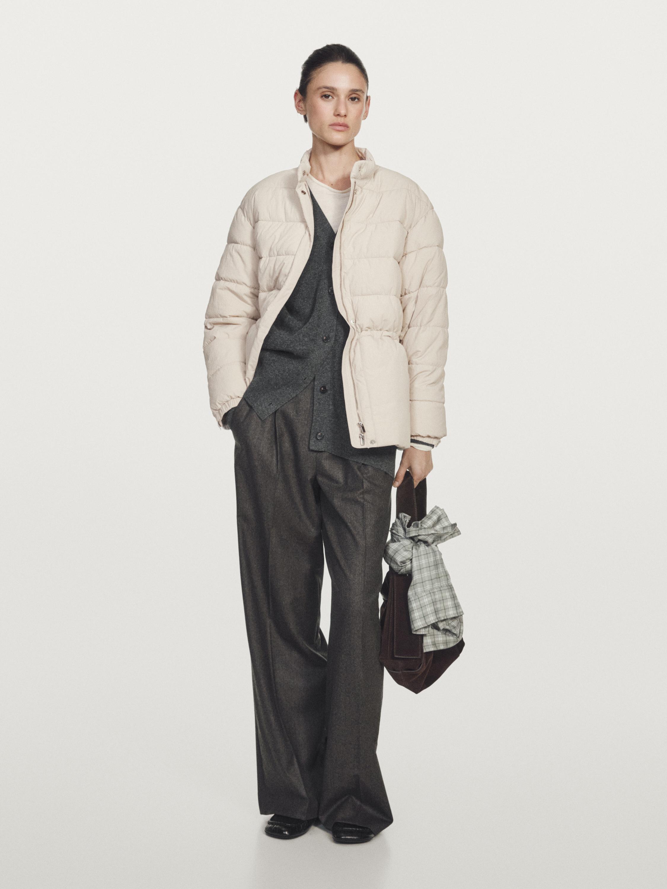 

Водоотталкивающая куртка-пуховик Massimo Dutti, бежевый