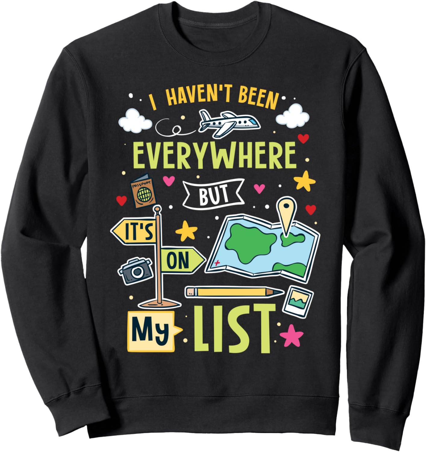 

Я еще не везде был, но это есть в моем списке. Забавная толстовка для путешественников Funny Traveling Designs For Travelers, черный