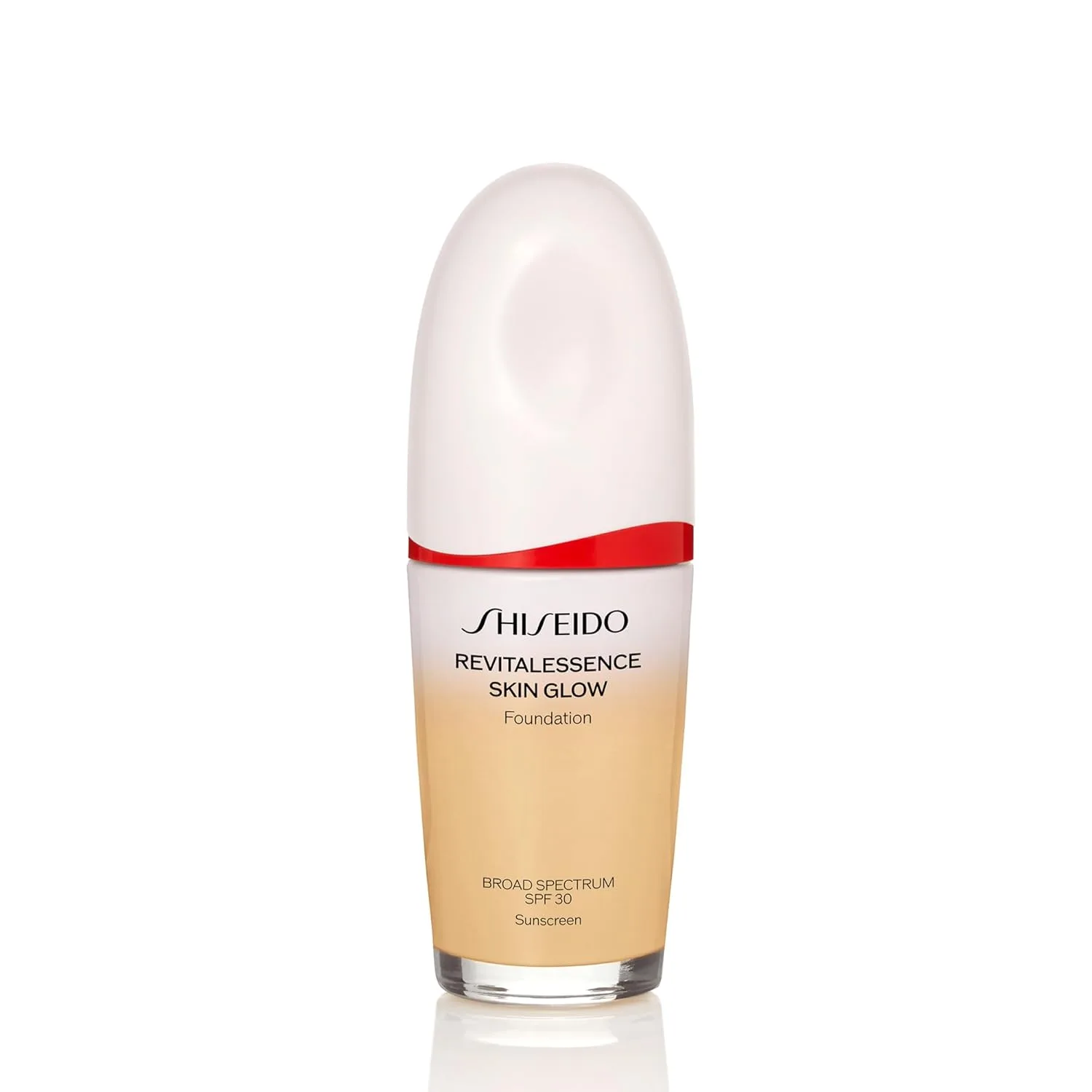 Shiseido RevitalEssence Skin Glow Foundation SPF 30, 250 Sand - тональный крем с наращиваемым средним покрытием, 24-часовая гидратация и 12-часовое ношение, устойчив к переносу, складкам и выцветанию, некомедогенный, для всех типов кожи