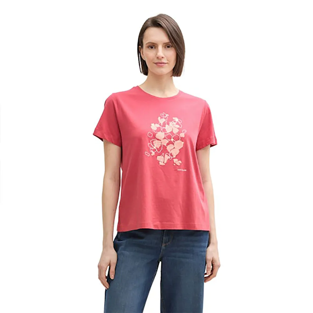 

Футболка с коротким рукавом Tom Tailor Basic Crew Neck, розовый