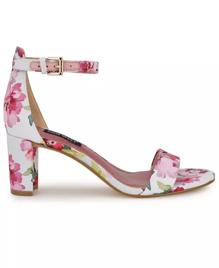 Женские босоножки Pruce на высоком блочном каблуке Nine West, розовый — фото 2