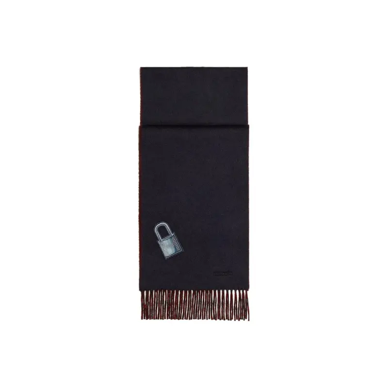 

HERMES Вязаный шарф мужской, Dark Blue