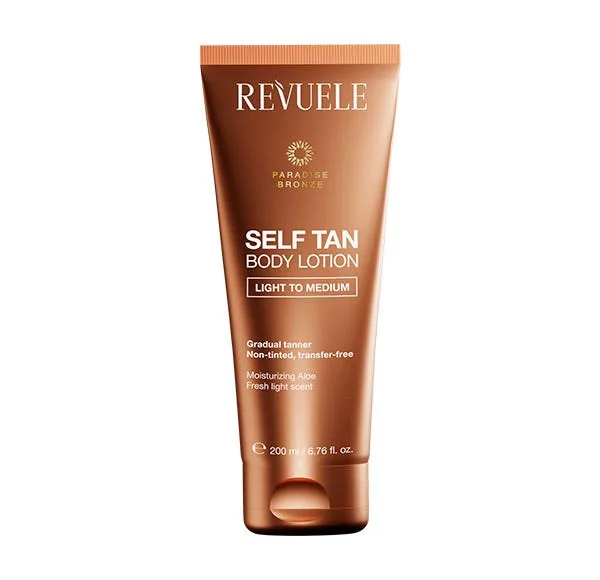 Лосьон для тела с эффектом автозагара REVUELE, Light to medium