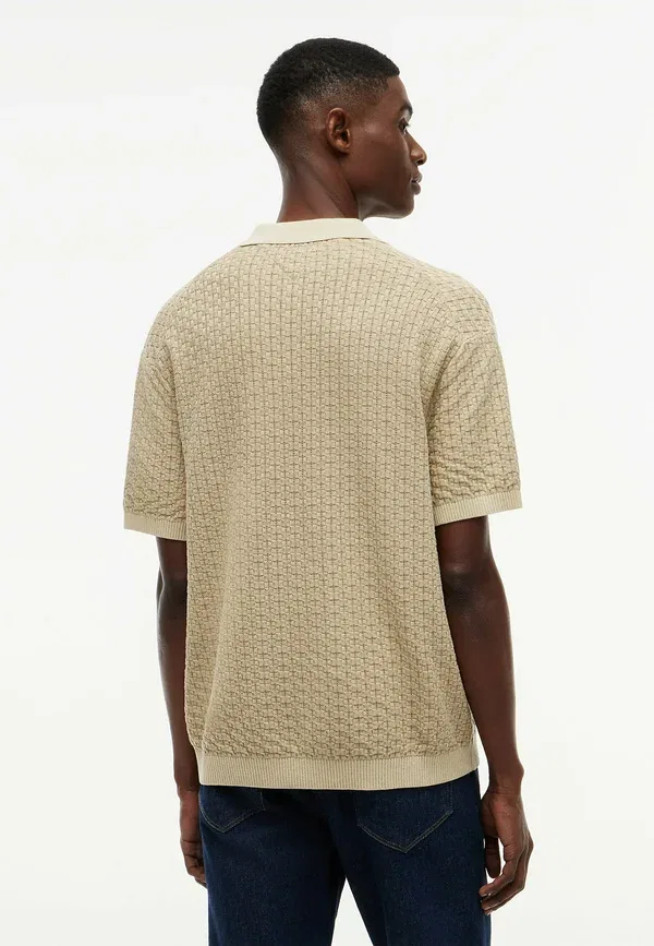 Футболка поло Tommy Hilfiger Gmd structure ss polo garment dyed, сандаловое дерево — фото 3