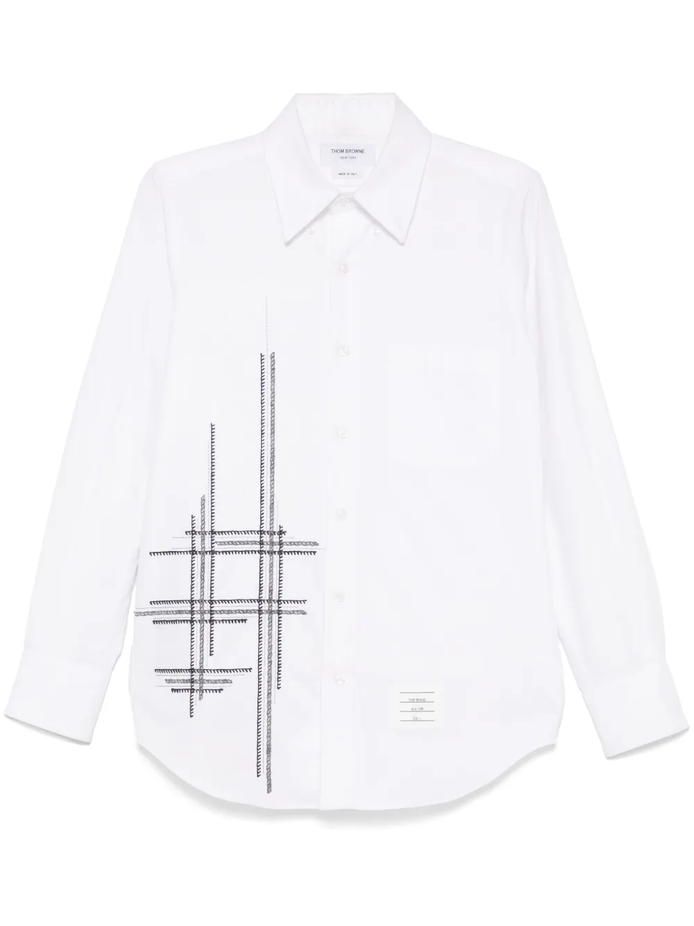 

Рубашка с декоративной строчкой THOM BROWNE, белый