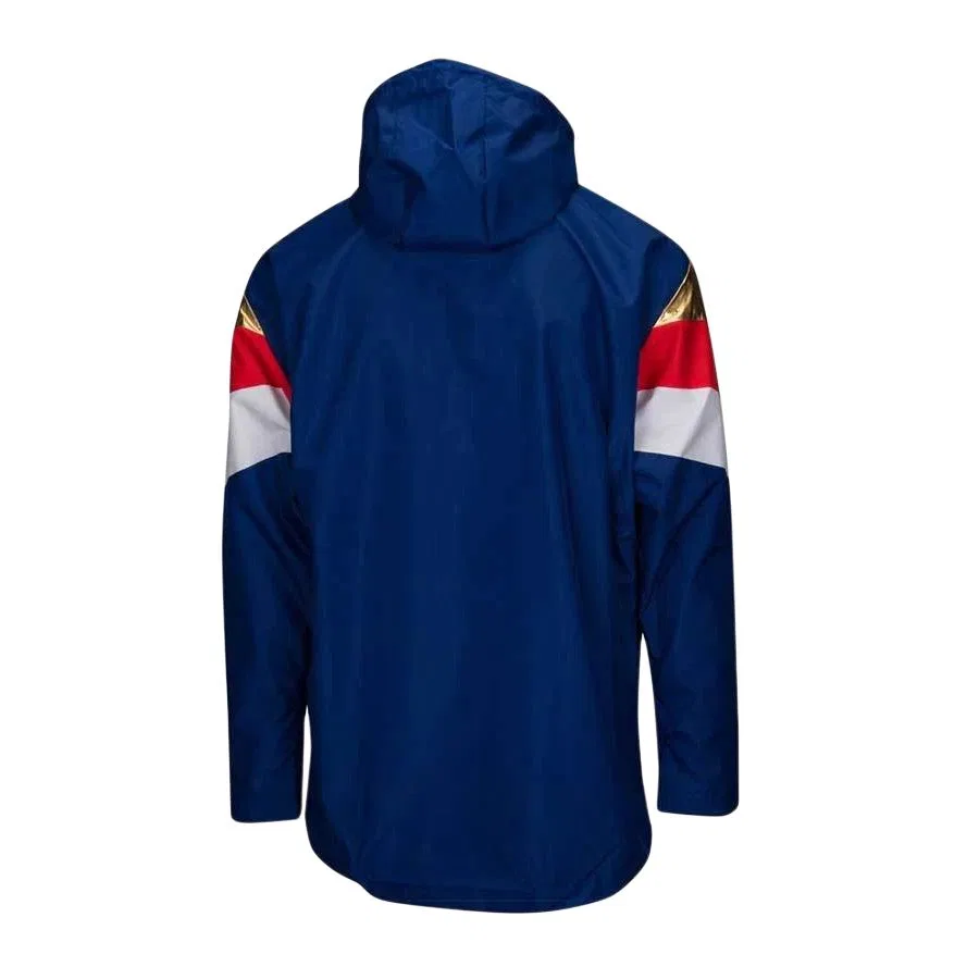 Куртка Adidas Originals синяя/золотая/красная/белая с капюшоном — фото 3