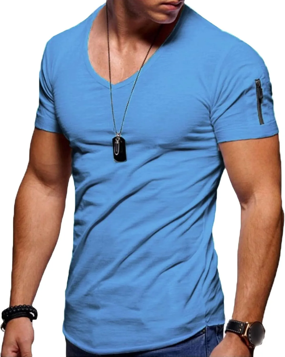 

Мужская футболка V-образного выреза Slim Fit Gsywaipei