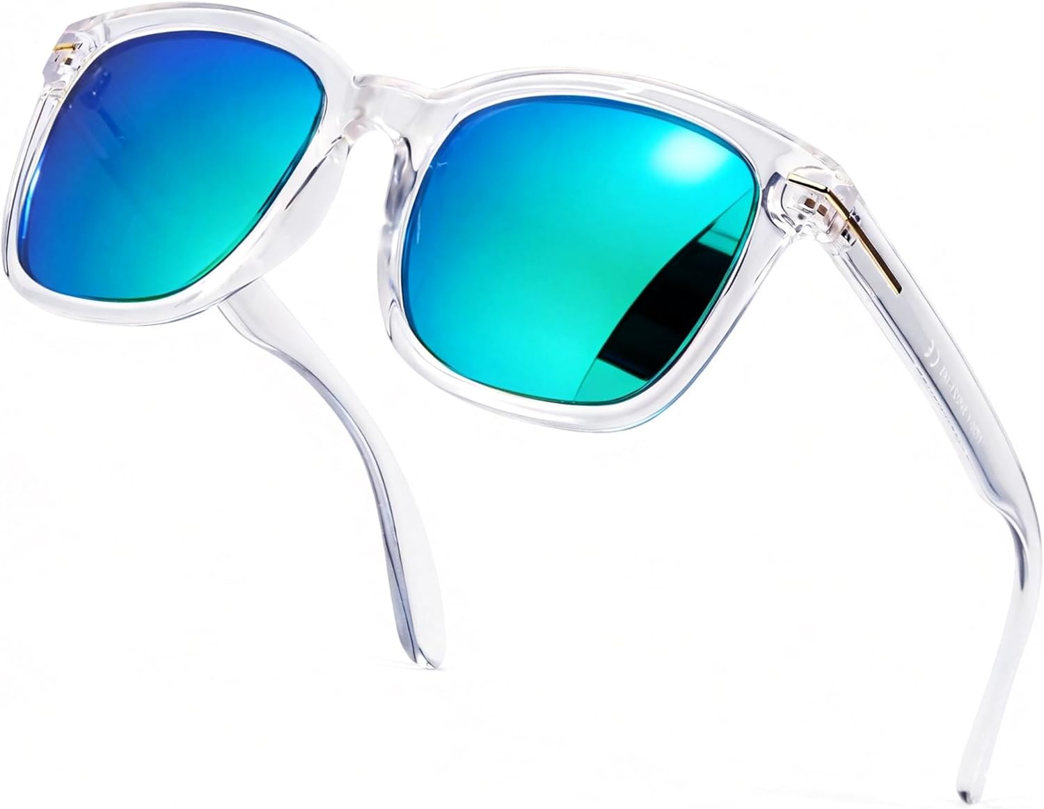 

Поляризованные солнцезащитные очки SIPHEW для женщин/мужчин | Солнцезащитные очки с крупной оправой и защитой от УФ-излучения UV400 | Большие квадратные зеркальные линзы S-образной формы, A09-clear Frame Green Mirrored Lens