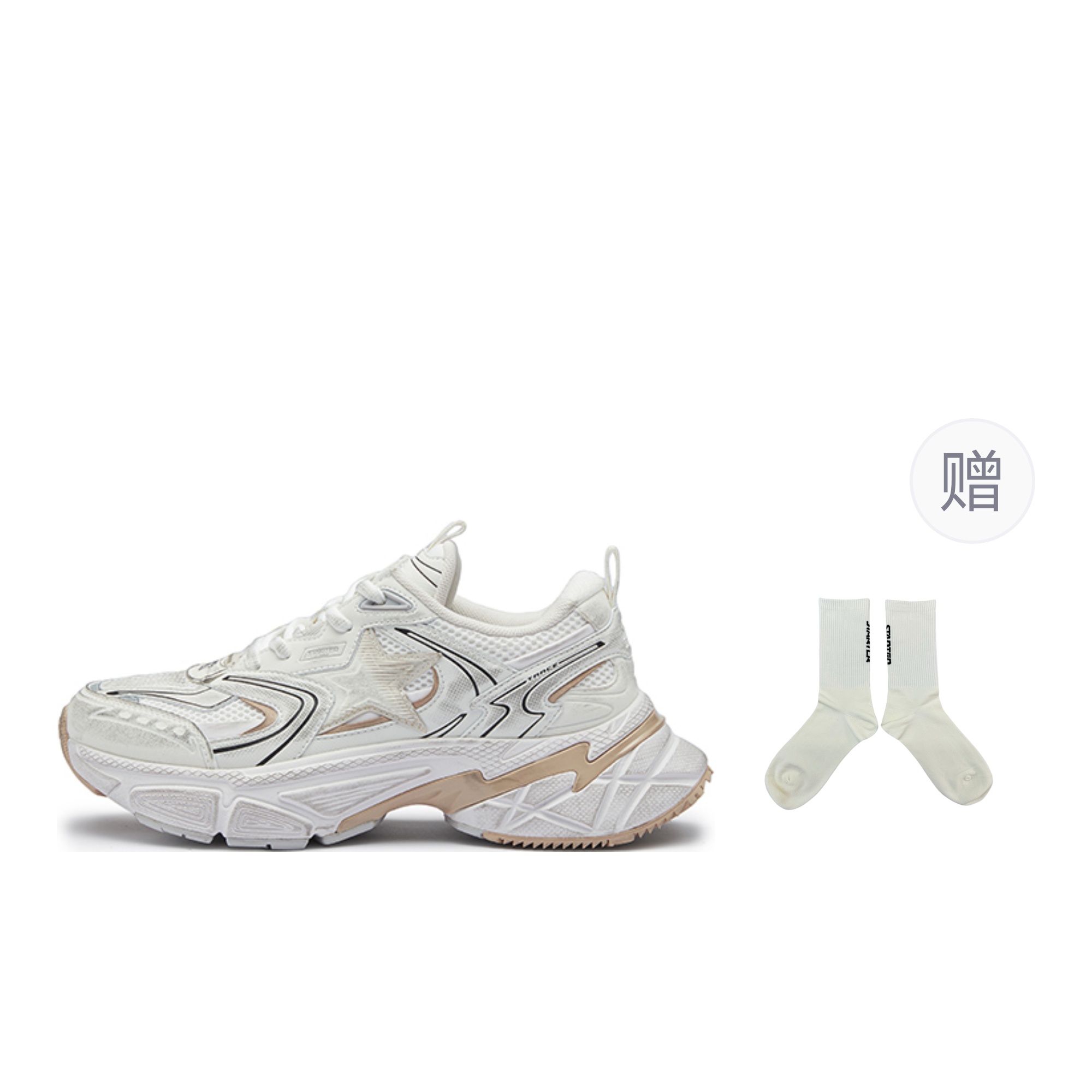 

Низкие массивные кроссовки унисекс STARTER, Birch белый (Includes 1 Pack of Socks)