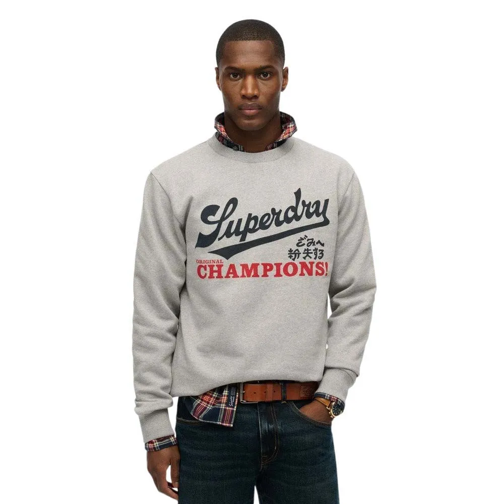 

Толстовка Superdry Athletic Relaxed Fit, серый