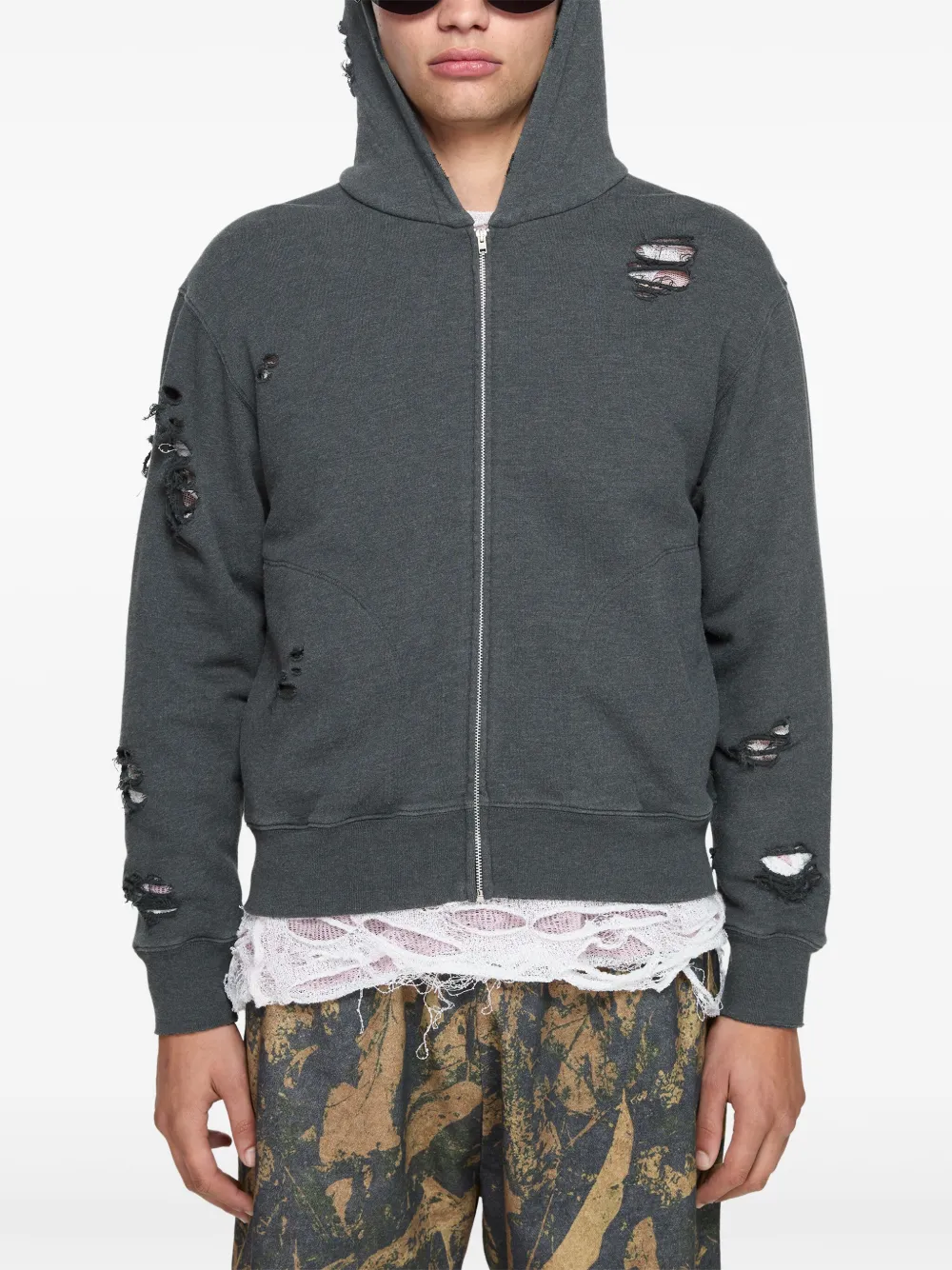 

Худи из джерси с эффектом потертости Acne Studios, черный