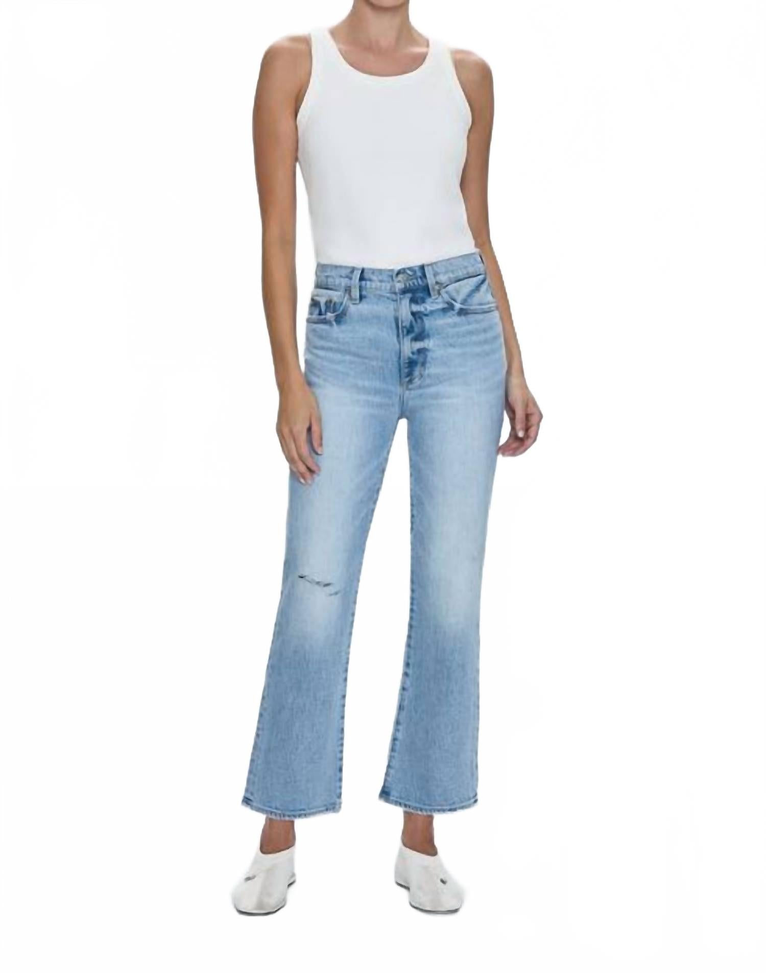 

Элли Высокие зауженные джинсы с потертостями в цвете Scholar PISTOLA, Scholar Distressed